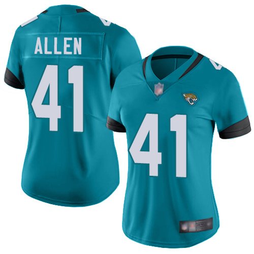 Nike Jacksonville Jaguars 41 Josh Allen Teal Green Alternate Women Stitched NFL Vapor Untouchable Limited Jersey